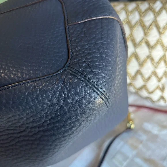 Coach 25304 Soft Legacy Pebbled Leather Rory Satchel Midnight Navy - Picture 8 of 11